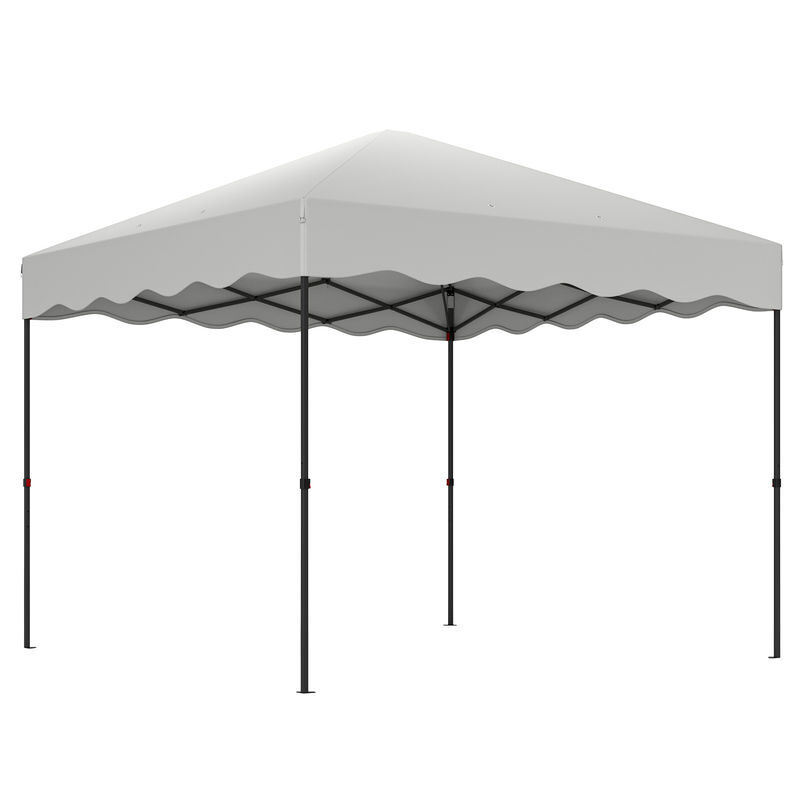 Outsunny tenda dobrável pop up tenda 3x3 m tenda para eventos com proteção uv50+ altura ajustável bolsa de areia e bolsa de transporte com rodas para