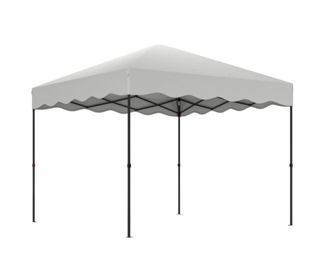 Outsunny tenda dobrável pop up tenda 3x3 m tenda para eventos com proteção uv50+ altura ajustável bolsa de areia e bolsa de transporte com rodas para