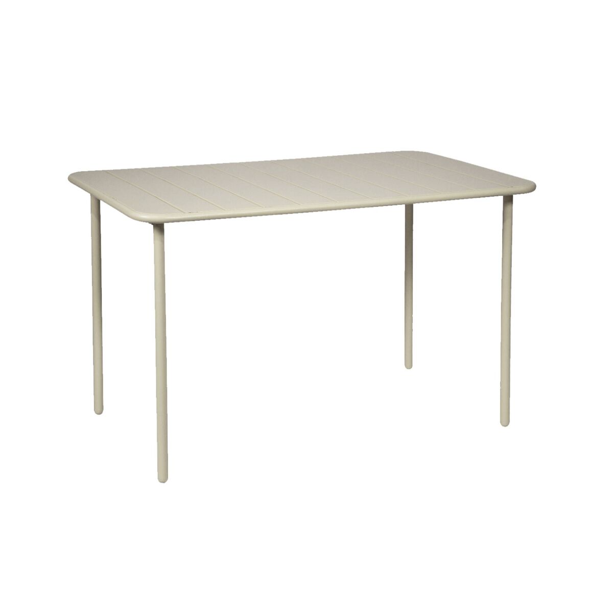 Mesa de jardim metálica de 4 lugares, amelia 120cm, beige, 120x70x72.5 cm