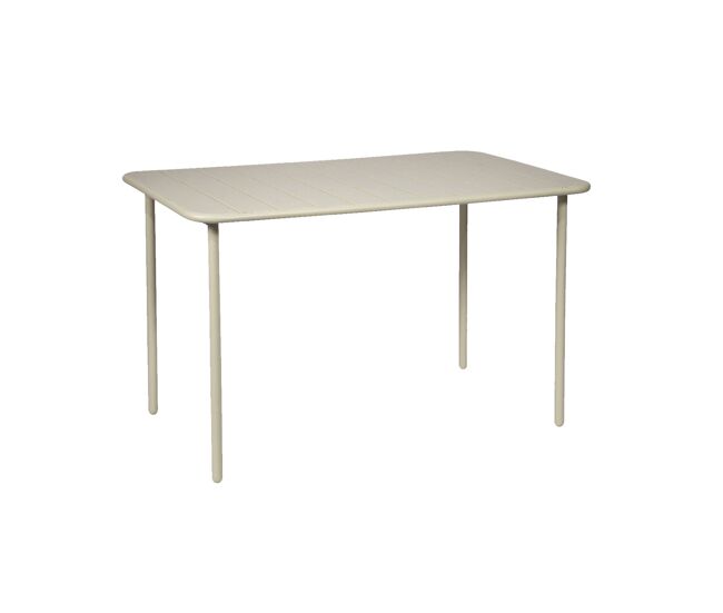 Mesa de jardim metálica de 4 lugares, amelia 120cm, beige, 120x70x72.5 cm