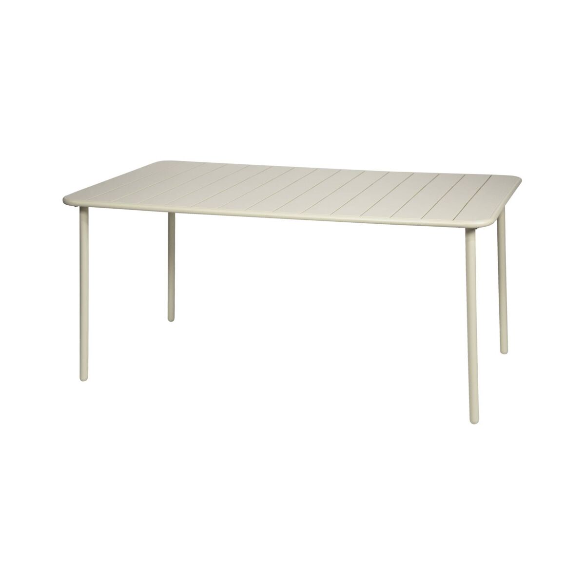 Mesa de jardim metálica de 6-8 lugares, amelia 160cm, beige, 160x90x72.5 cm