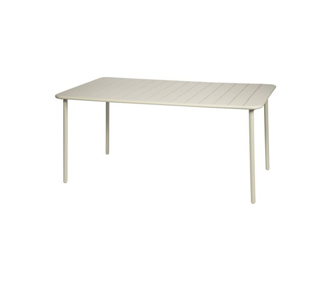 Mesa de jardim metálica de 6-8 lugares, amelia 160cm, beige, 160x90x72.5 cm