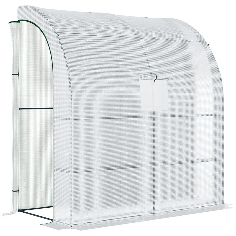 Outsunny estufa pequena estufa de exterior com janelas prateleiras de 3 níveis e estrutura de aço estufa para cultivo de plantas flores 200x100x215 cm