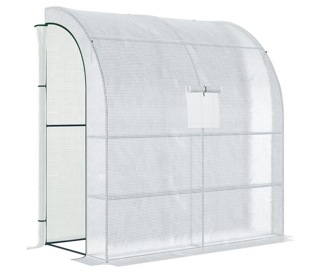 Outsunny estufa pequena estufa de exterior com janelas prateleiras de 3 níveis e estrutura de aço estufa para cultivo de plantas flores 200x100x215 cm