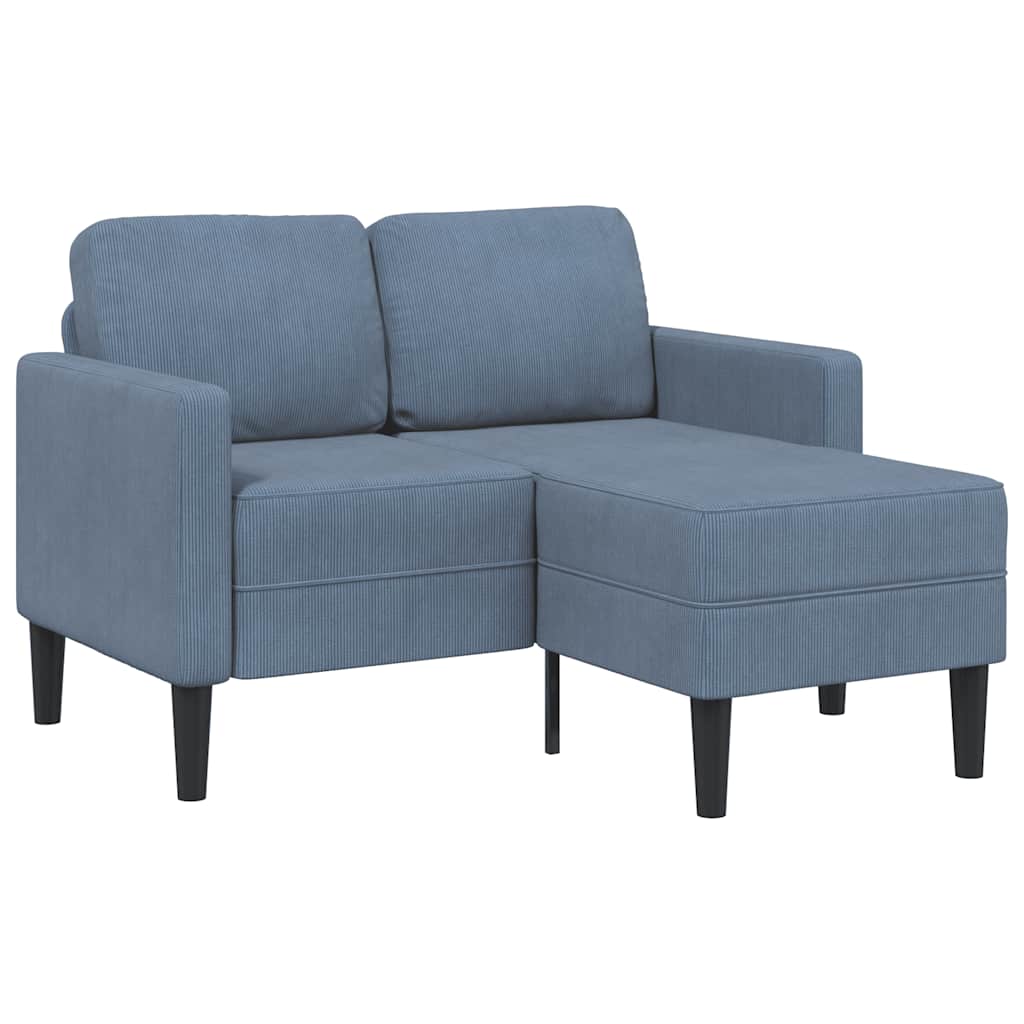 Sofá 2 lugares - sofá fixo com chaise em l 125 cm linho bleu