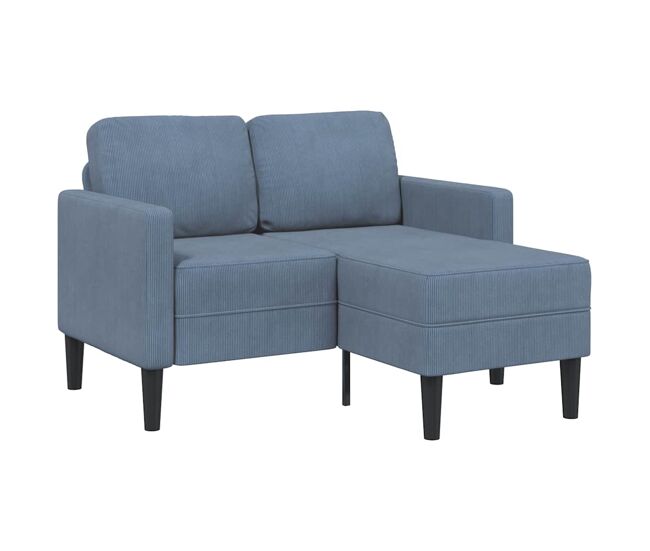Sofá 2 lugares - sofá fixo com chaise em l 125 cm linho bleu