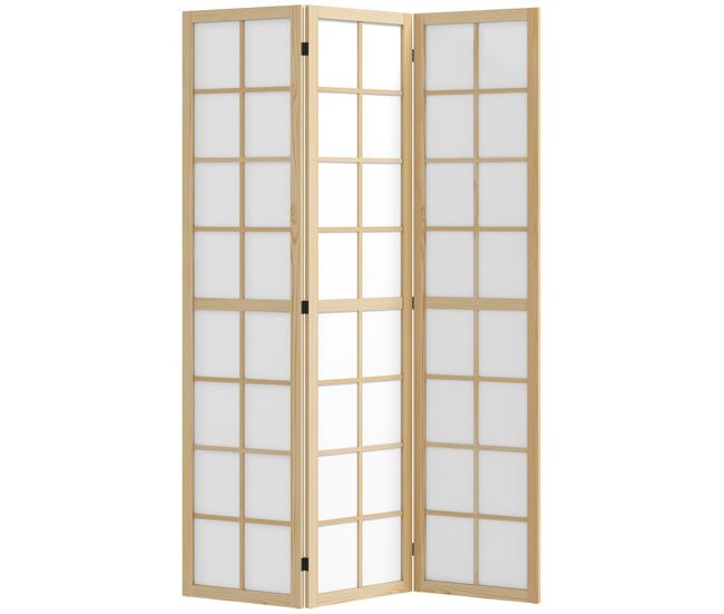 Homcom biombo dobrável de 3 painéis ecrã de privacidade separador de ambientes de interior para sala de estar dormitório e escritório 120x170 cm