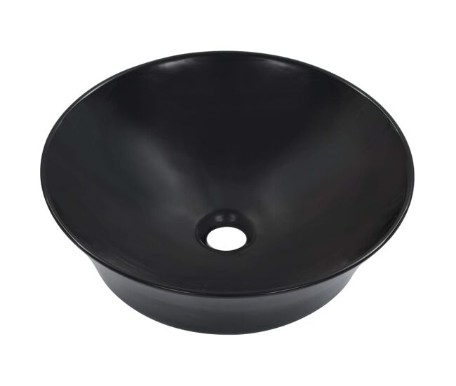 Lavatório - lavabo - pia de banheiro 41x12,5 cm cerâmica preto