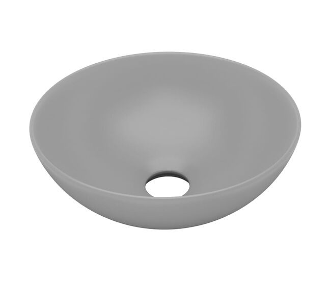 Lavatório - lavabo - pia de banheiro de casa banho redondo cerâmica cinzento-claro