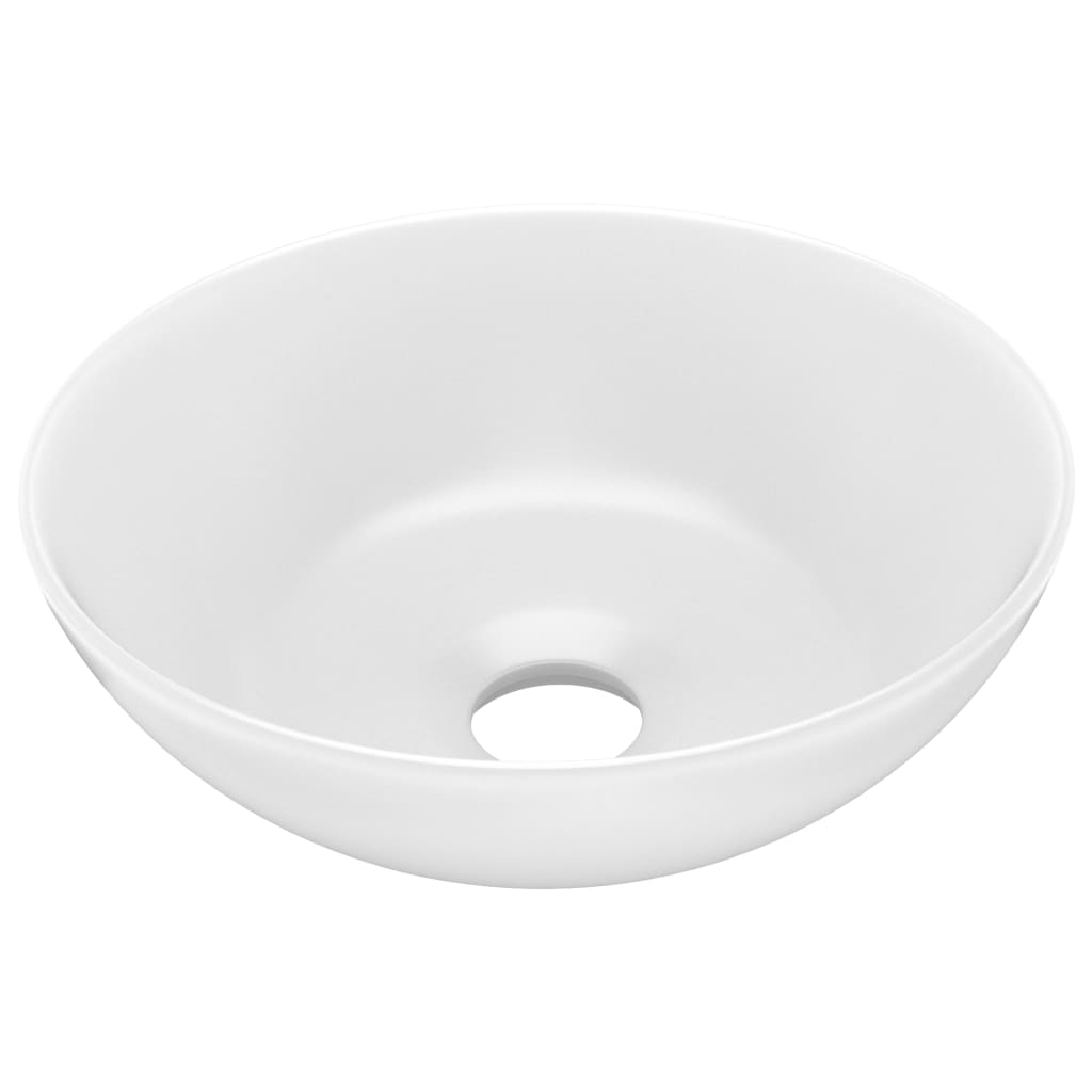 Lavatório - lavabo - pia de banheiro de casa de banho redondo cerâmica branco mate