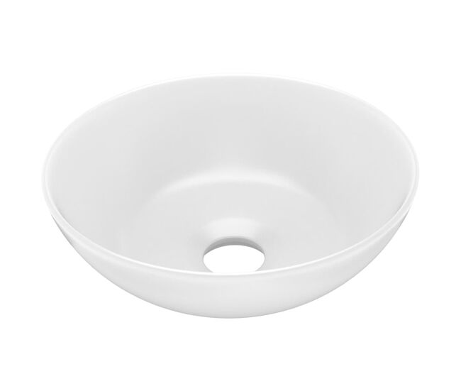 Lavatório - lavabo - pia de banheiro de casa de banho redondo cerâmica branco mate