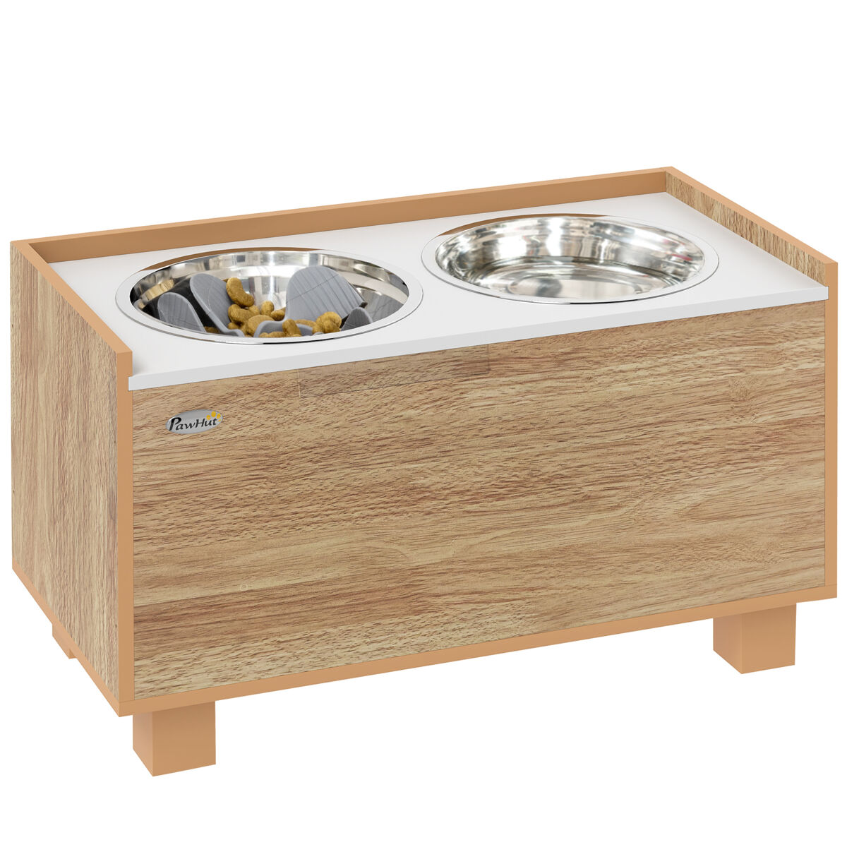 Comedouro Elevado para Cães MDF e Metal PawHut