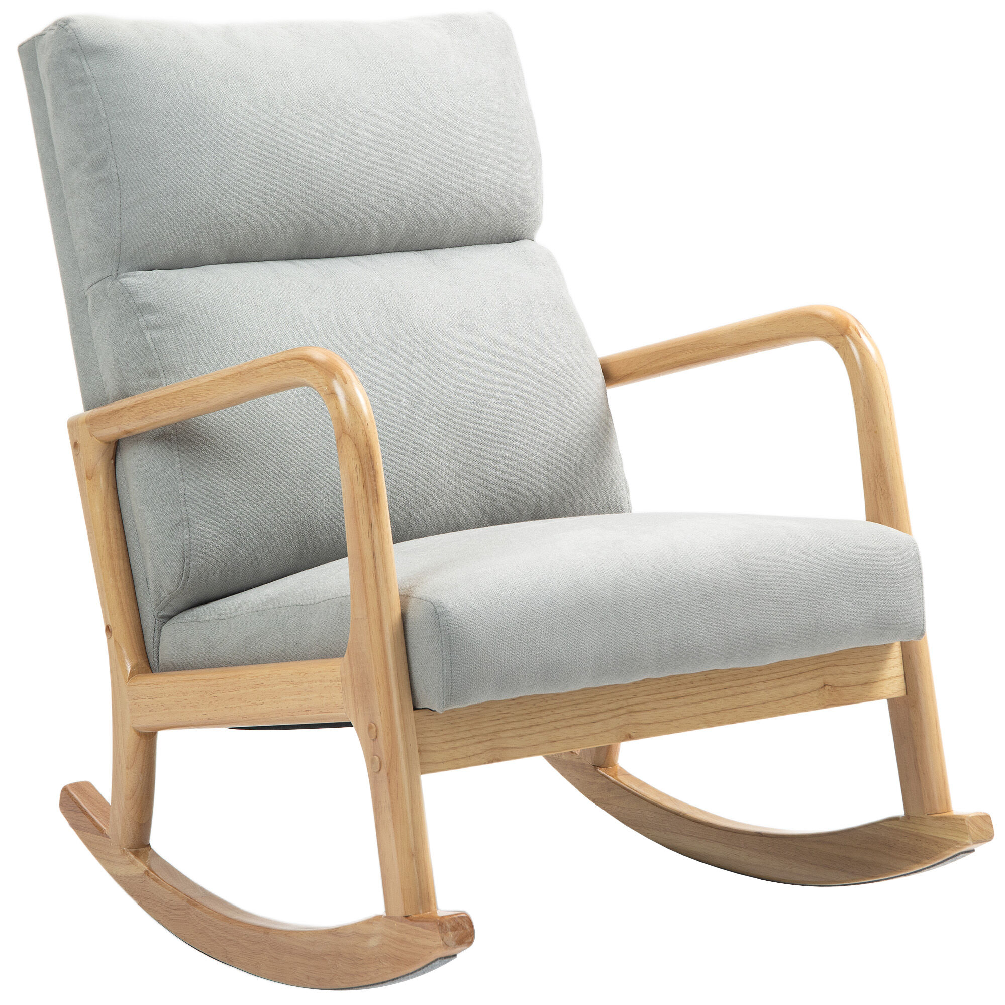 Poltrona Baloiço Poliéster e Madeira de Borracha HOMCOM