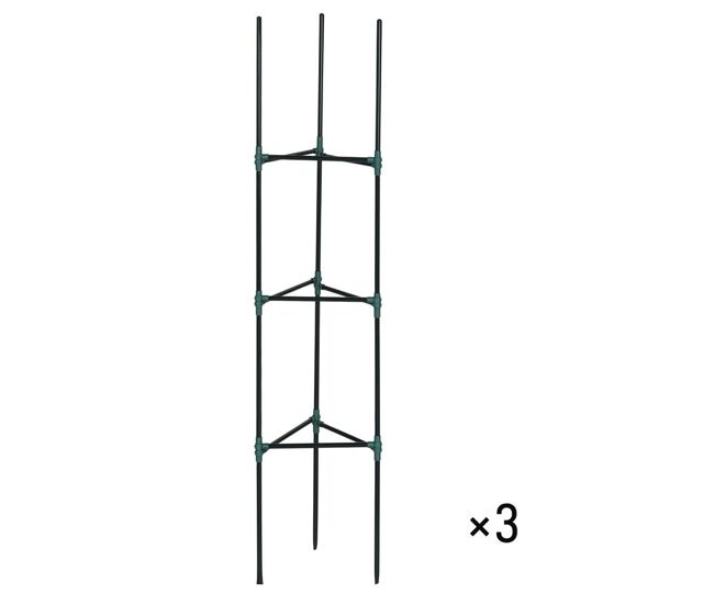 Outsunny conjunto de 3 suportes para plantas trepadeiras com estrutura de aço torre de treliça para plantas frutas verduras flores decoração de