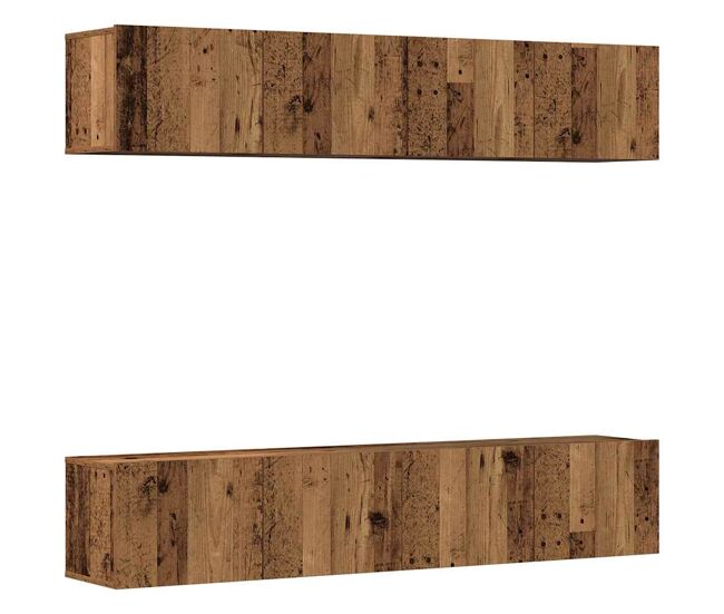 Armários de tv - módulos de tv montados na parede 4 pcs madeira velha