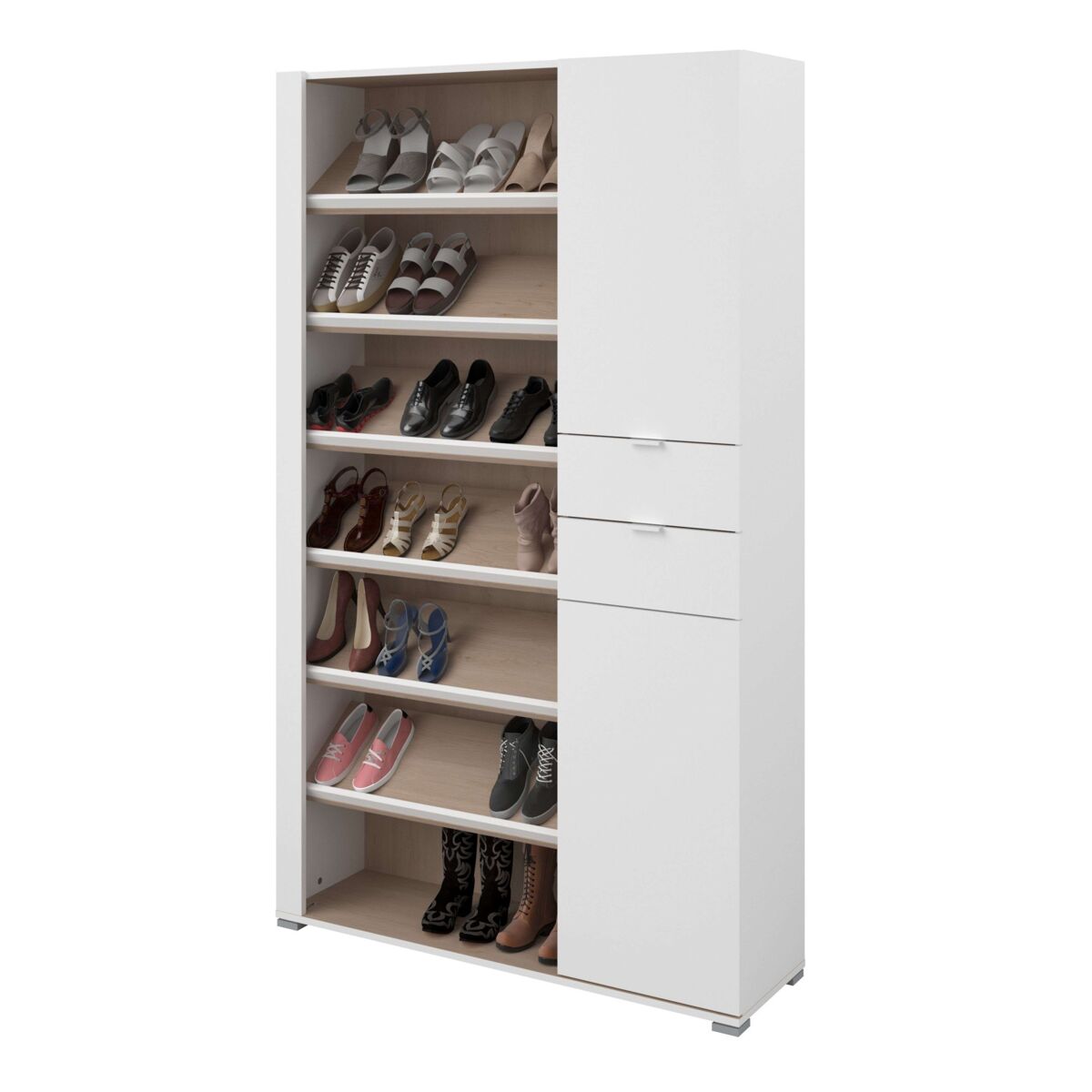 Sapateira imaginarium com luz led branca e carvalho brooklyn 110 cm