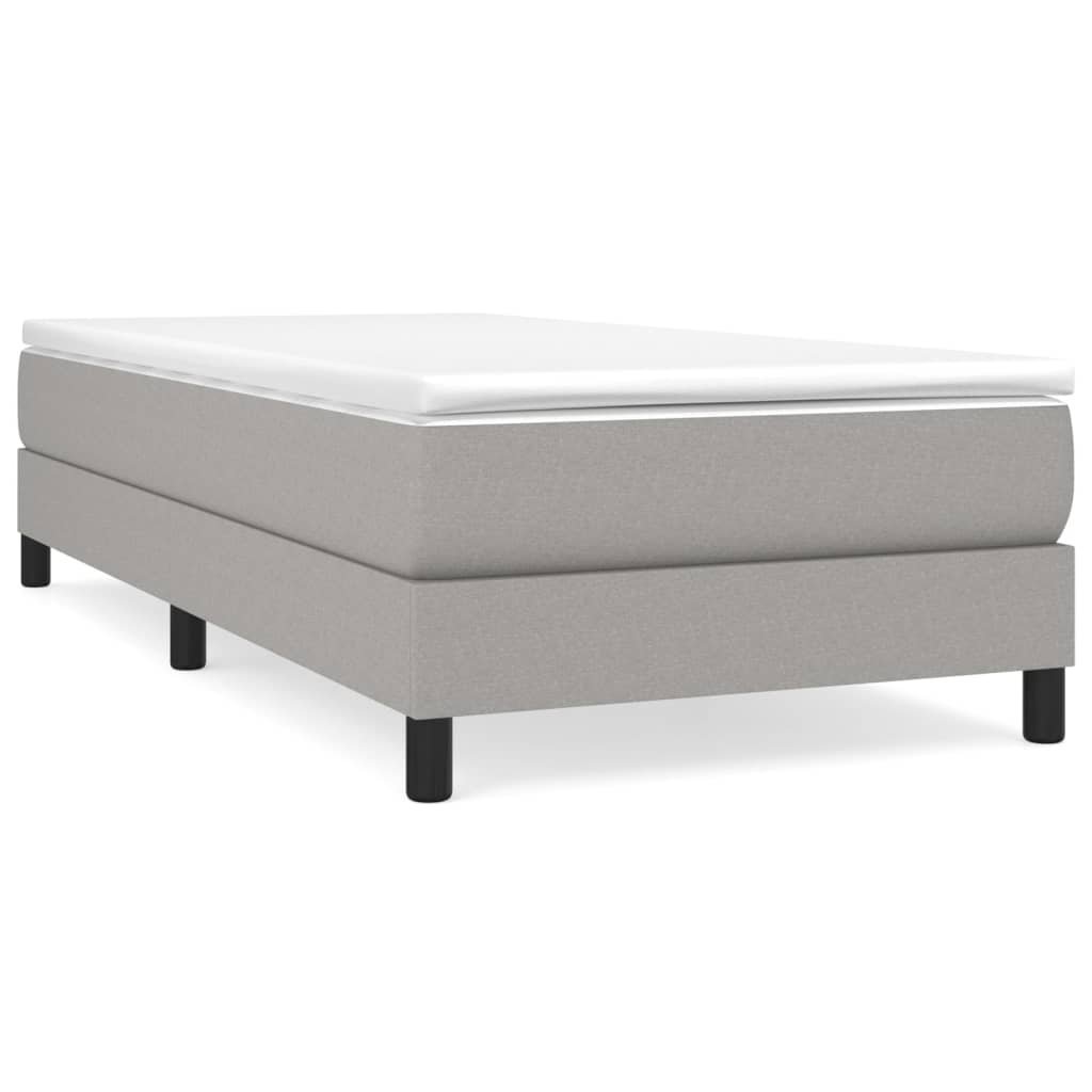 Cama de solteiro - cama de uma pessoa - estrutura de cama sem colchão 90x200 cm tecido cinzento-claro