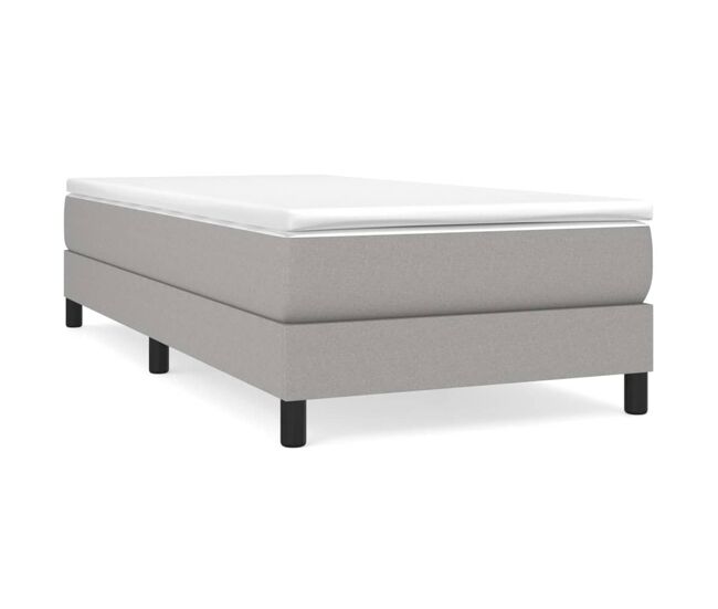 Cama de solteiro - cama de uma pessoa - estrutura de cama sem colchão 90x200 cm tecido cinzento-claro