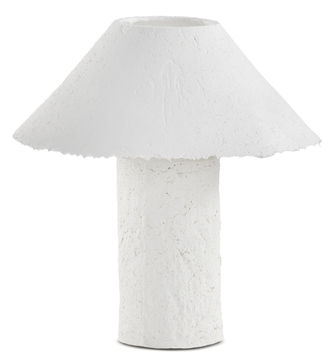 Candeeiro de mesa com base e abajur em papel maché