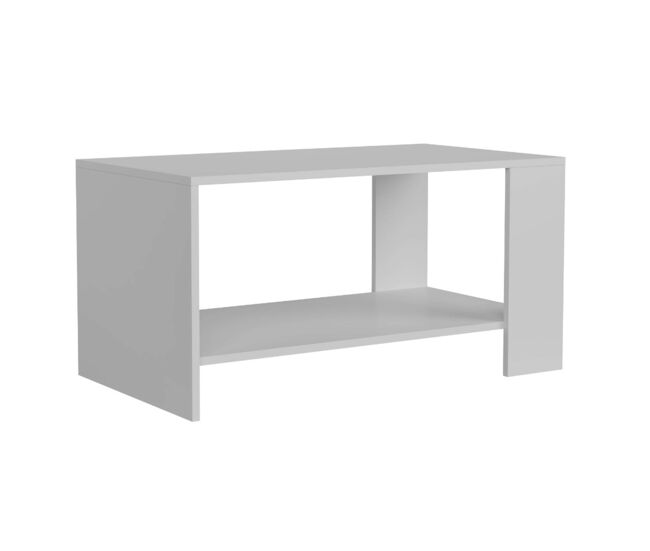 Veja mesa de centro para sala de estar e jantar em estilo contemporâneo em blanc fosco 90x46 cm