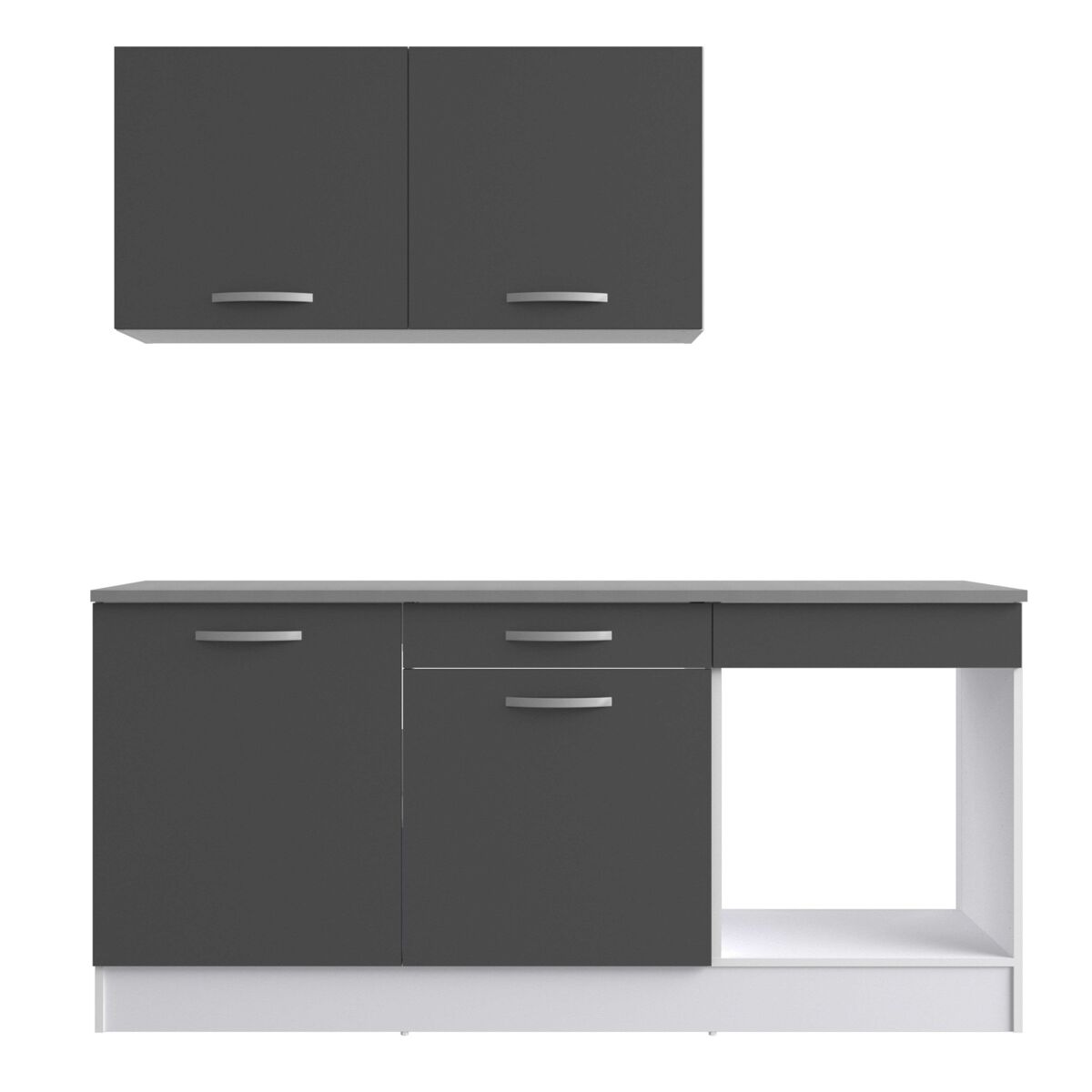 Bloco de cozinha modular eko color branco e cinza 180 cm