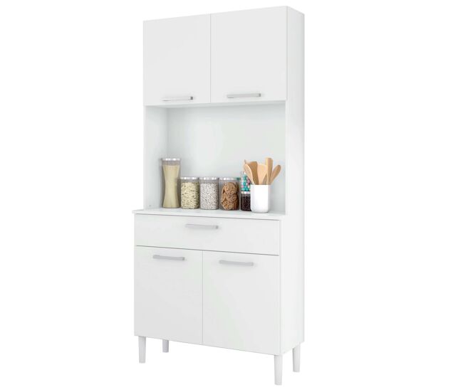 Aparador de cozinha 4 portas 1c branco 80x180 cm