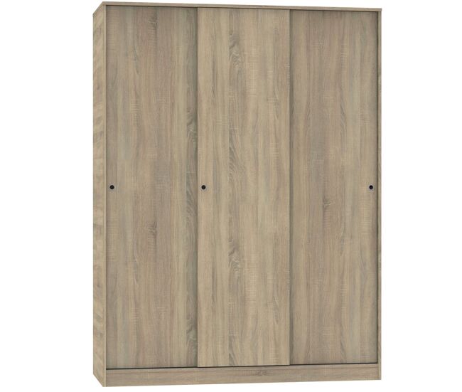 Grande guarda-roupa tibetano com 3 portas de correr em carvalho cambriano, branco fosco ou carvalho e branco 150x200 cm