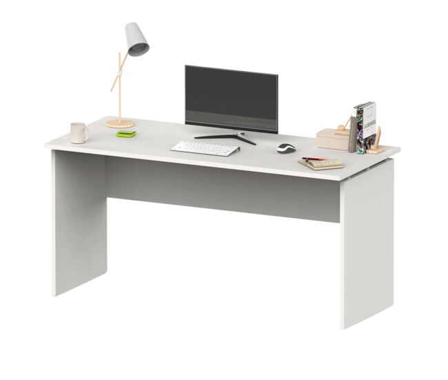 Mesa de escritório moderna rivoli branco fosco 155 cm