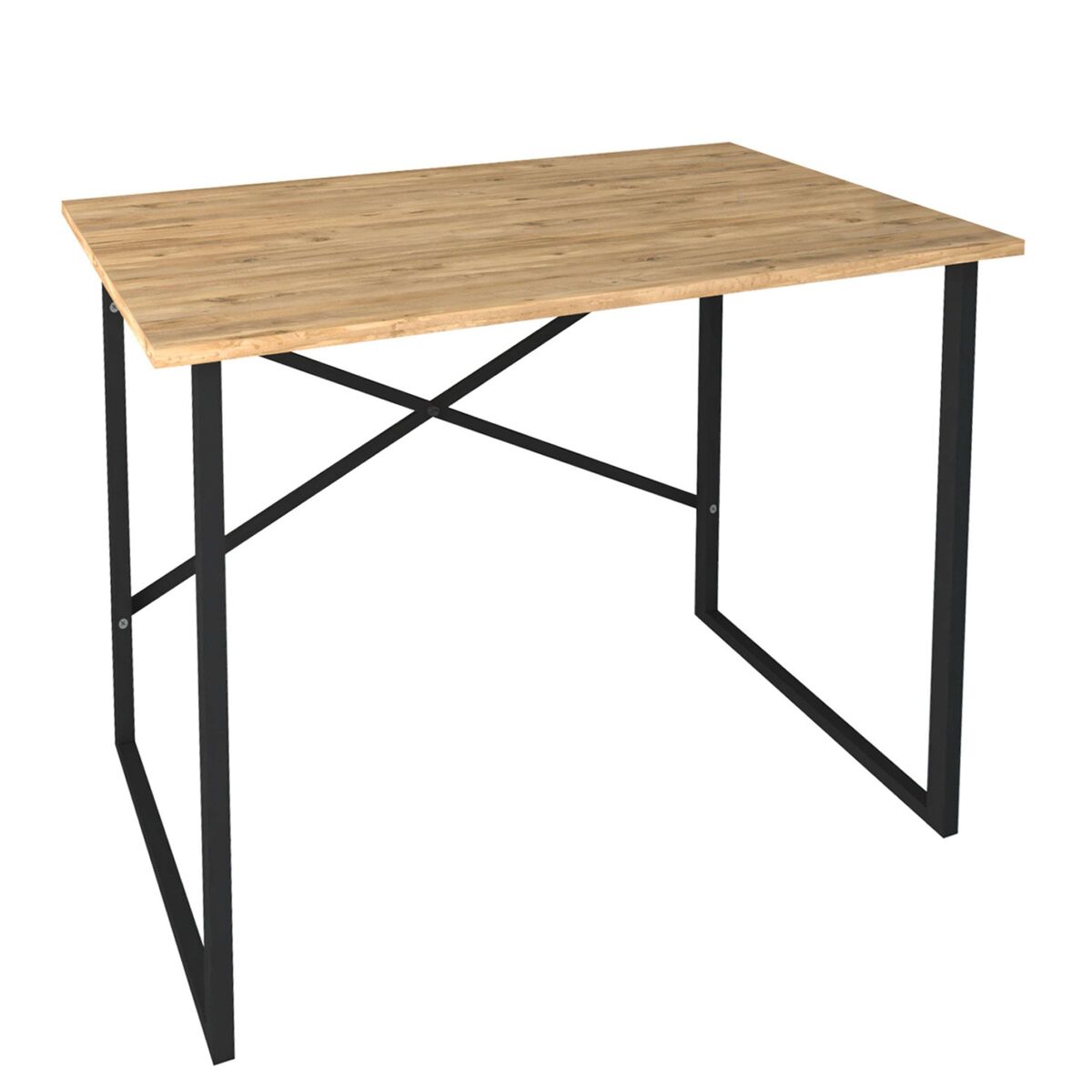 Mesa de escritório industrial rus carvalho e preto 90 cm