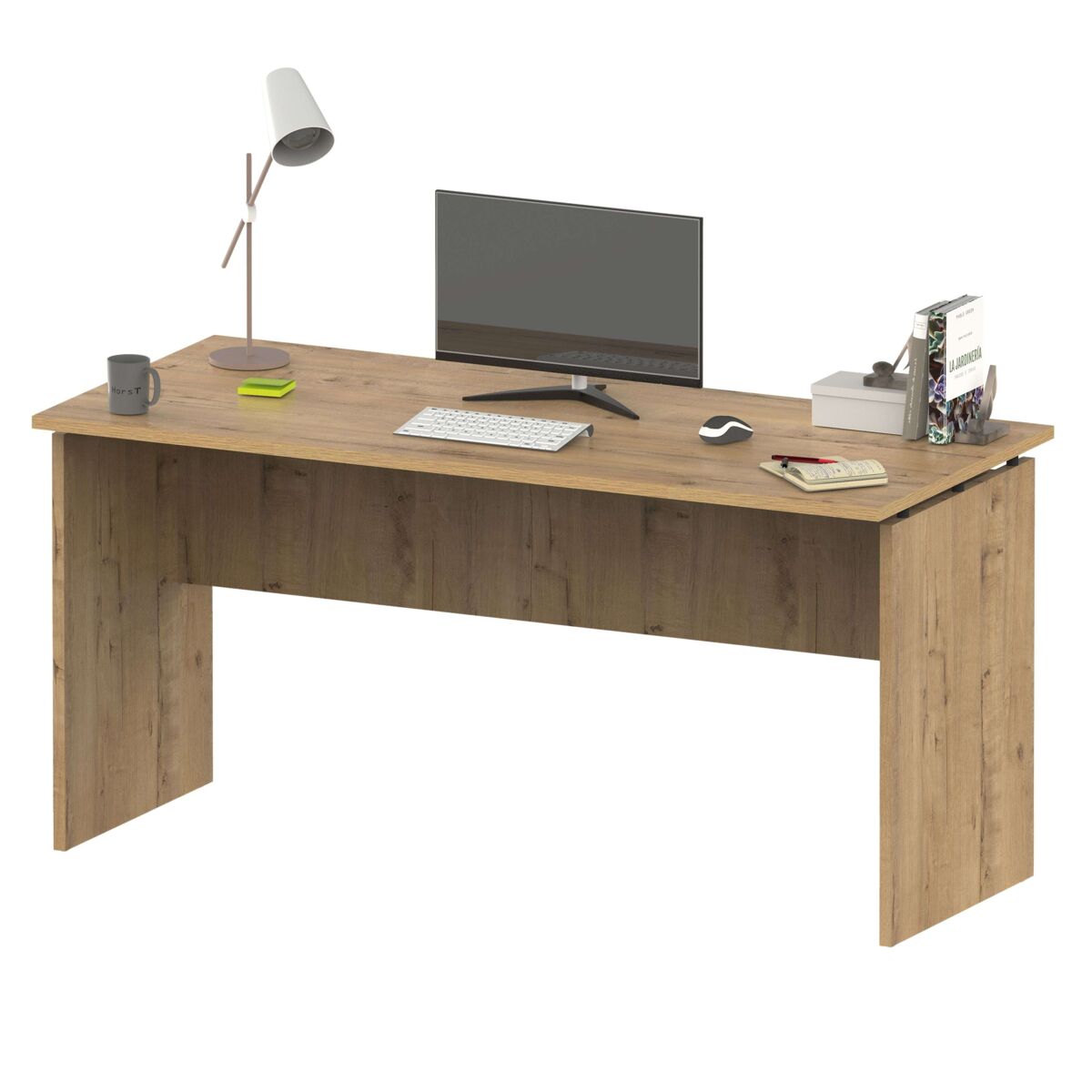 Mesa de escritório moderna rivoli cor carvalho dourado 155 cm