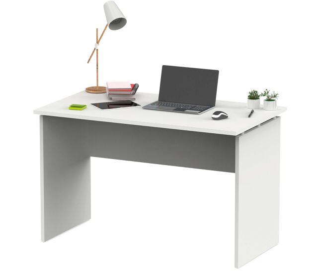 Mesa de escritório moderna teide, branca fosca, 120 cm