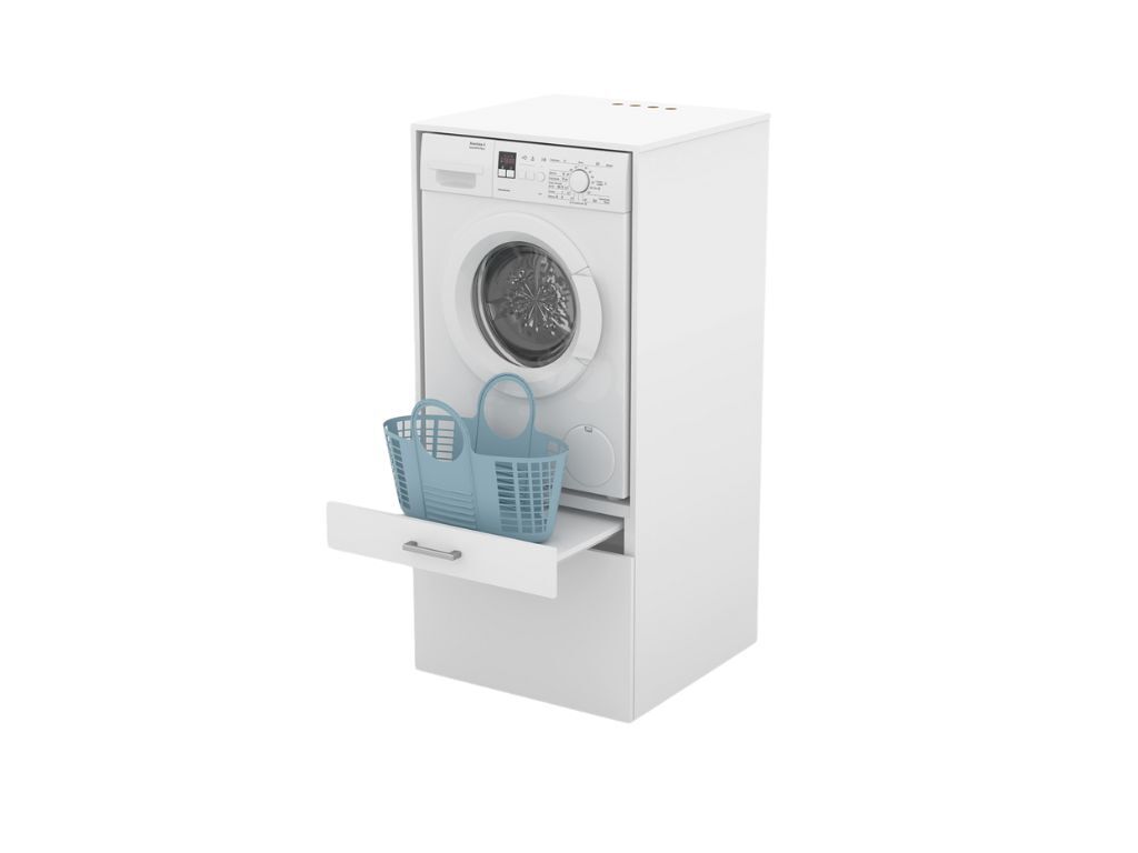 Móvel ambihome aka 01, para máquina de lavar, c/tabuleiro e gaveta