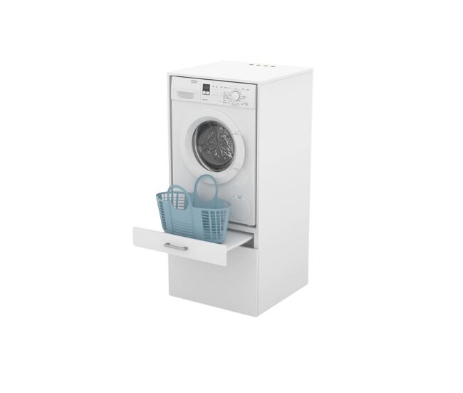 Móvel ambihome aka 01, para máquina de lavar, c/tabuleiro e gaveta