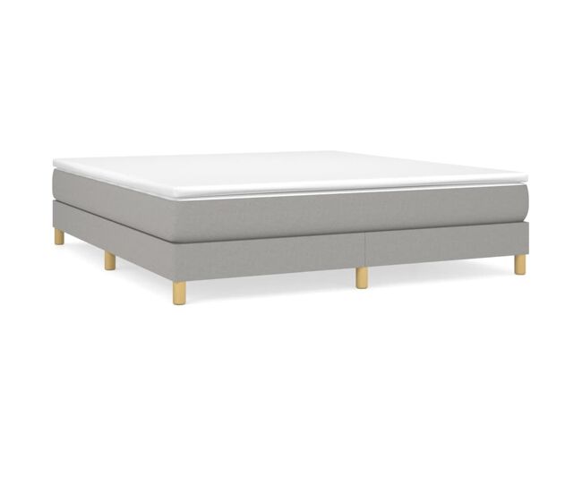 Cama de casal - estrutura de cama sem colchão 160x200 cm tecido cinzento-claro