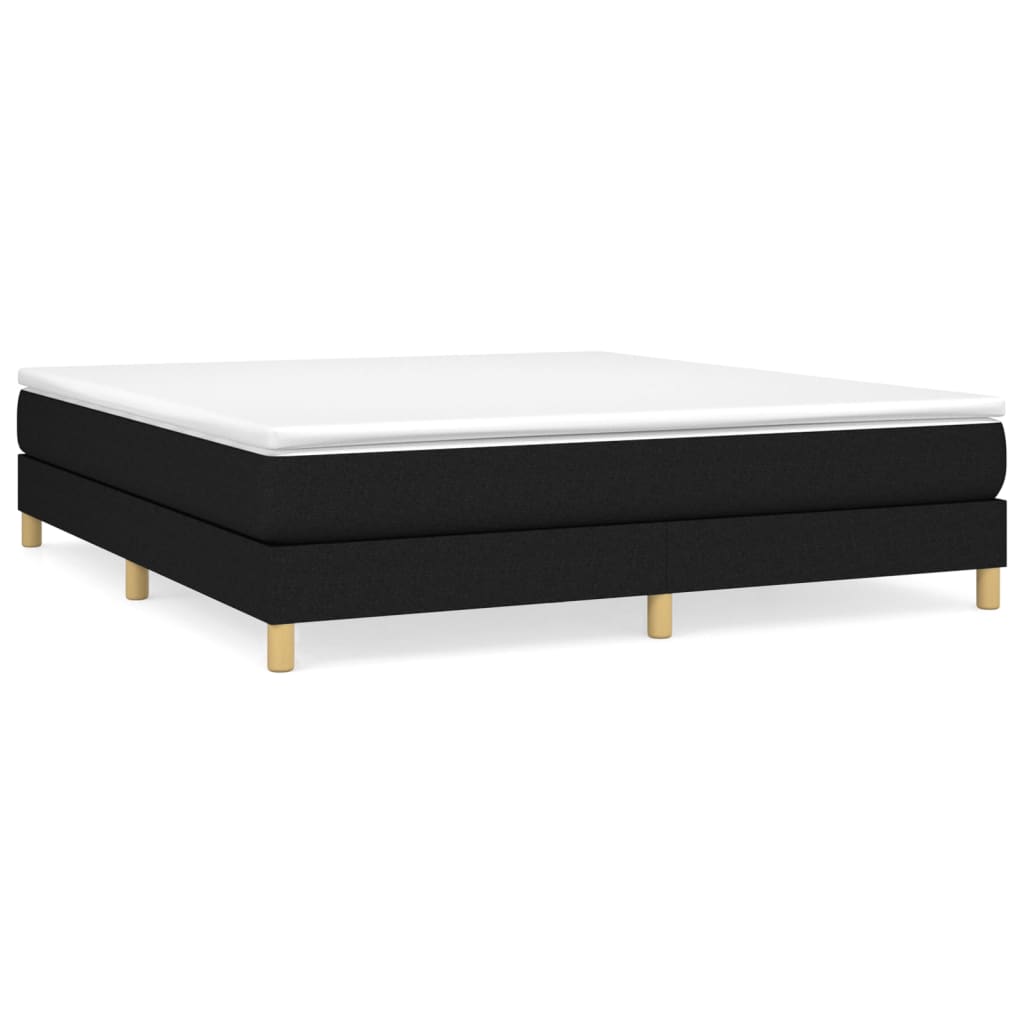 Cama de casal - estrutura de cama sem colchão 160x200 cm tecido preto