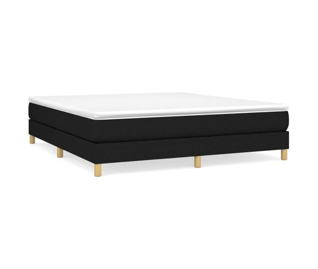 Cama de casal - estrutura de cama sem colchão 160x200 cm tecido preto