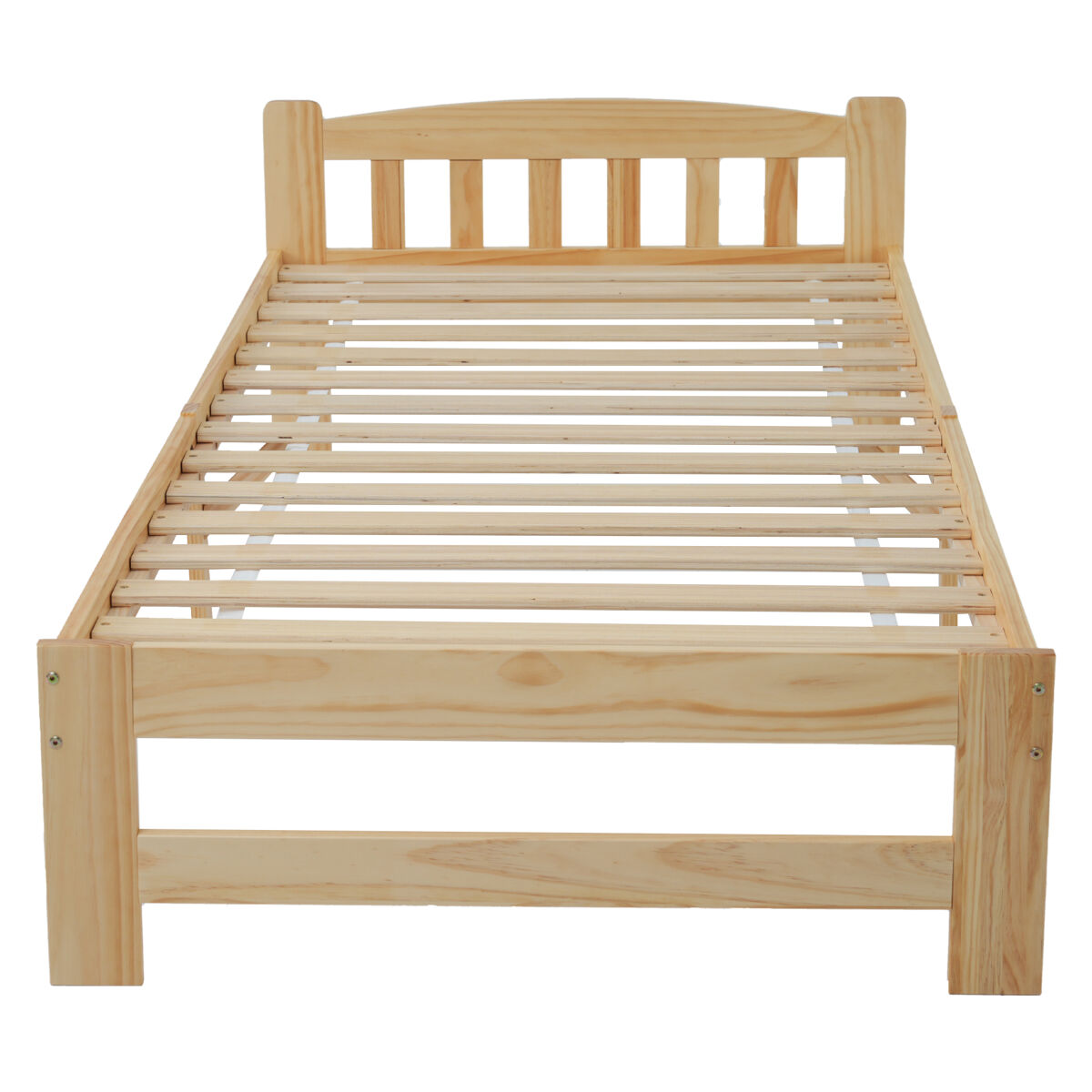 Cama individual com estrutura em madeira 90x200cm - natural
