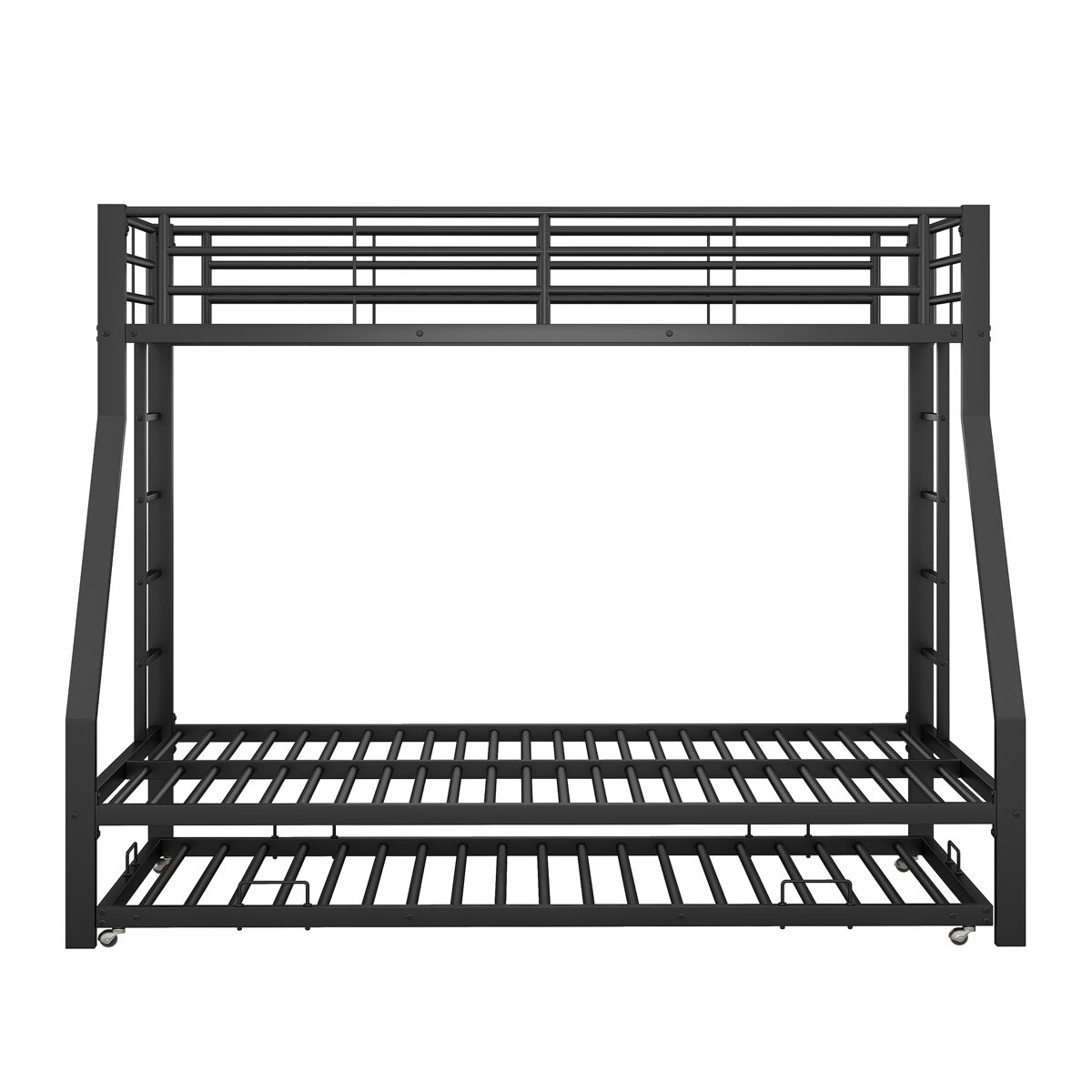 Beliche 90/140x200cm com cama com gavetão 90x190cm - estrutura metálica - preto