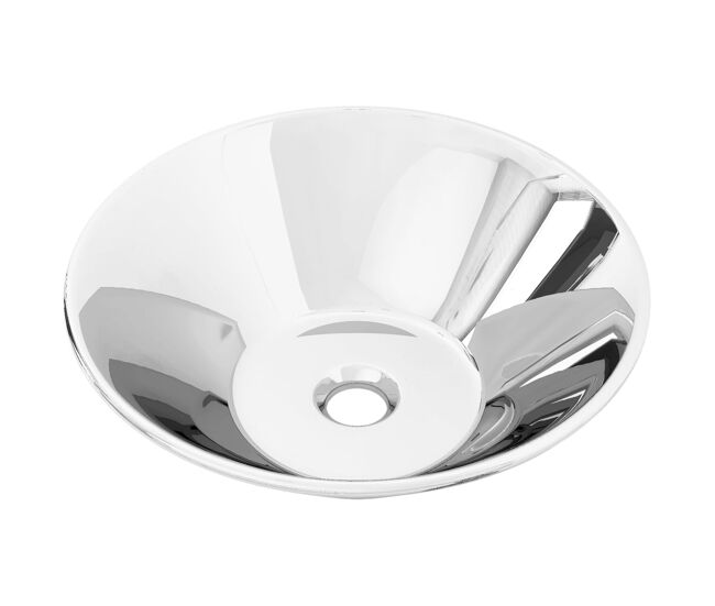 Lavatório - lavabo - pia de banheiro 42x14 cm cerâmica prateado