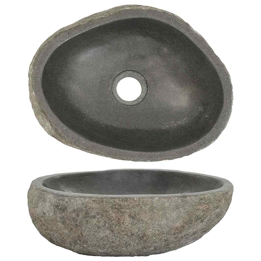 Lavatório - lavabo - pia de banheiro de pedra do rio oval (29-38)x(24-31) cm