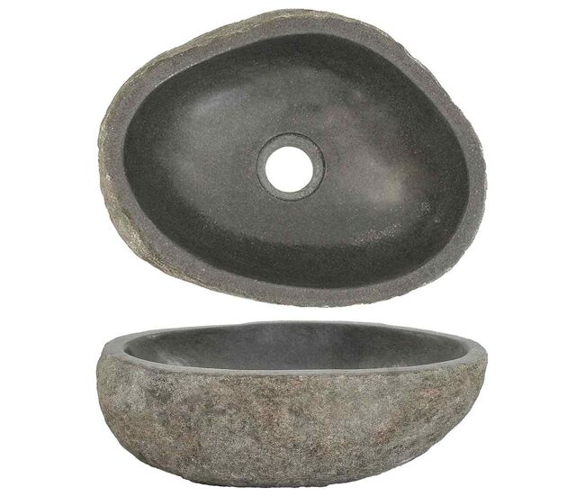Lavatório - lavabo - pia de banheiro de pedra do rio oval (29-38)x(24-31) cm