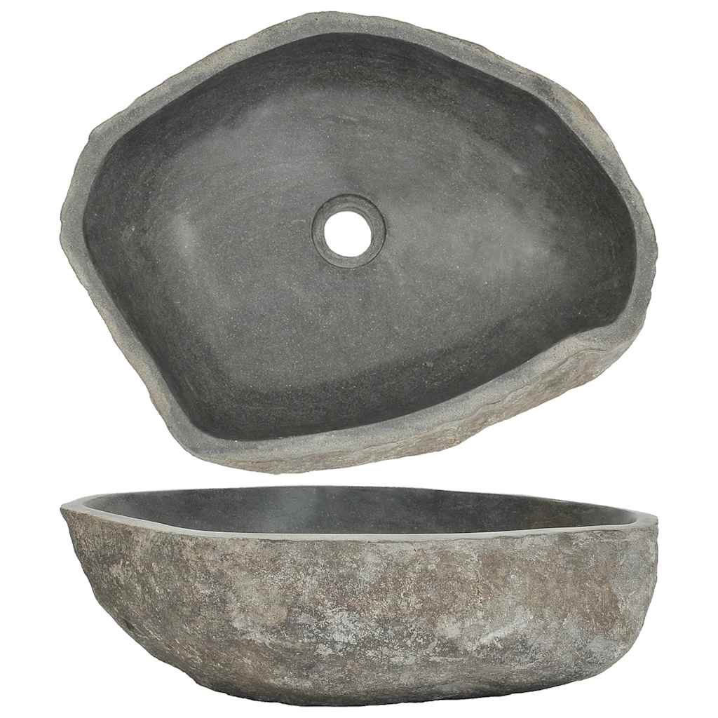 Lavatório - lavabo - pia de banheiro de pedra do rio oval (45-53)x(34-41) cm