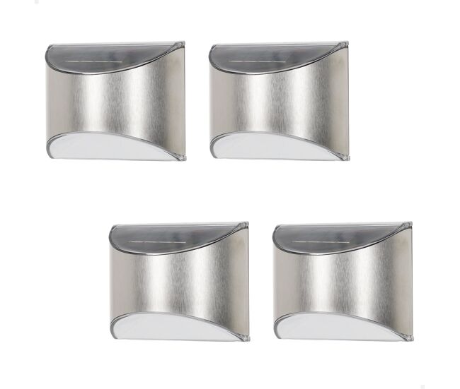Aktive conjunto de 4 apliques solares led de parede 5-10 lúmens em acier inox