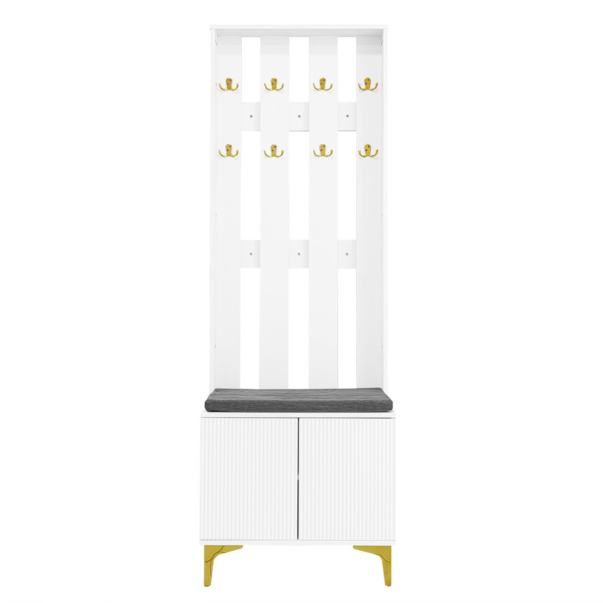 Roupeiro para sala de estar - com ganchos e sapateira - branco