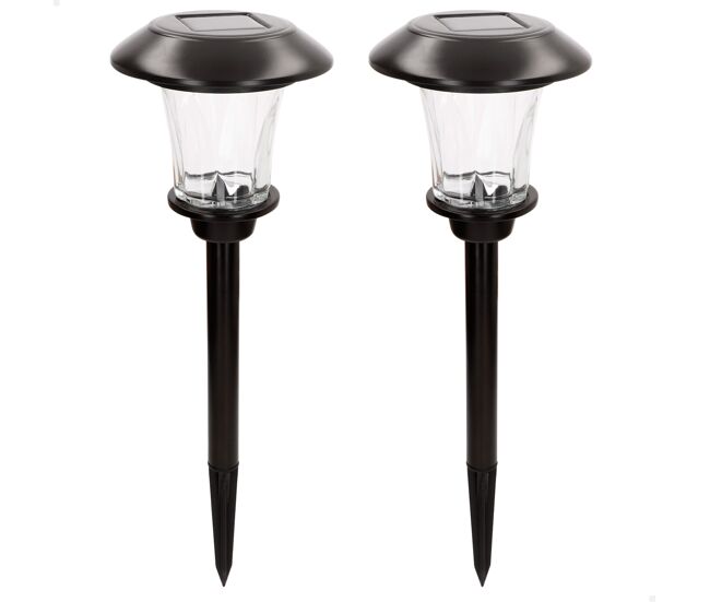 Aktive conjunto de 2 balizas led solares de 6 lúmens com estaca