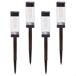 Aktive Conjunto de 4 balizas LED solares de 6 lúmenes com estaca Aktive Conjunto de 4 balizas LED solares de 6 lúmenes com estaca Preto