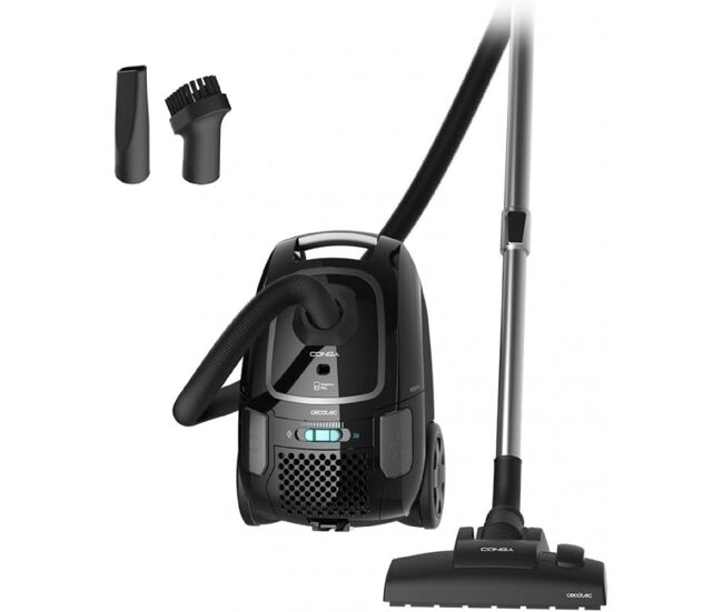 Cecotec aspirador de 890 w de potência. com saco. capacidade máxima do depósito até 4 l com filtragem de alta eficiência e tubo