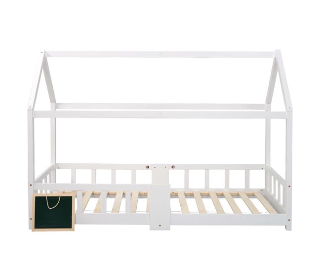 Cabine-cama 90x200 cm em madeira maciça - com ardósia - branco