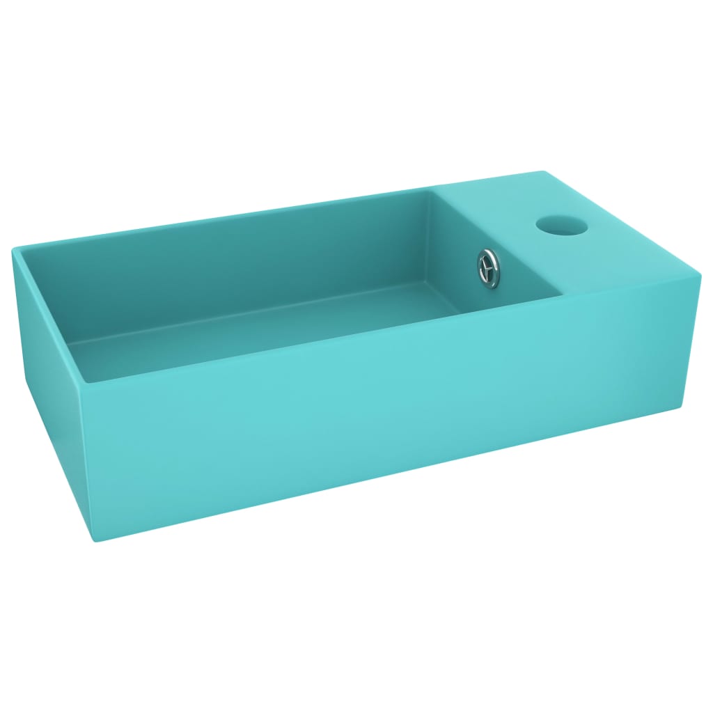 Lavatório - lavabo - pia de banheiro wc c/ extravasamento cerâmica verde-claro
