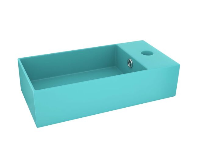 Lavatório - lavabo - pia de banheiro wc c/ extravasamento cerâmica verde-claro